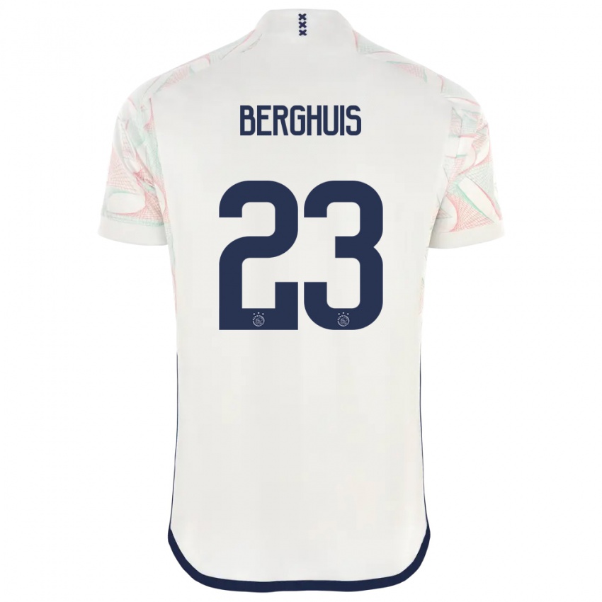 Herren Steven Berghuis #23 Weiß Auswärtstrikot Trikot 2023/24 T-Shirt Belgien