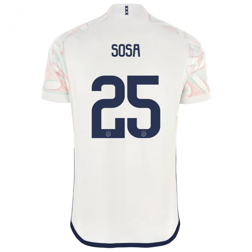 Homme Maillot Borna Sosa #25 Blanc Tenues Extérieur 2023/24 T-Shirt Belgique