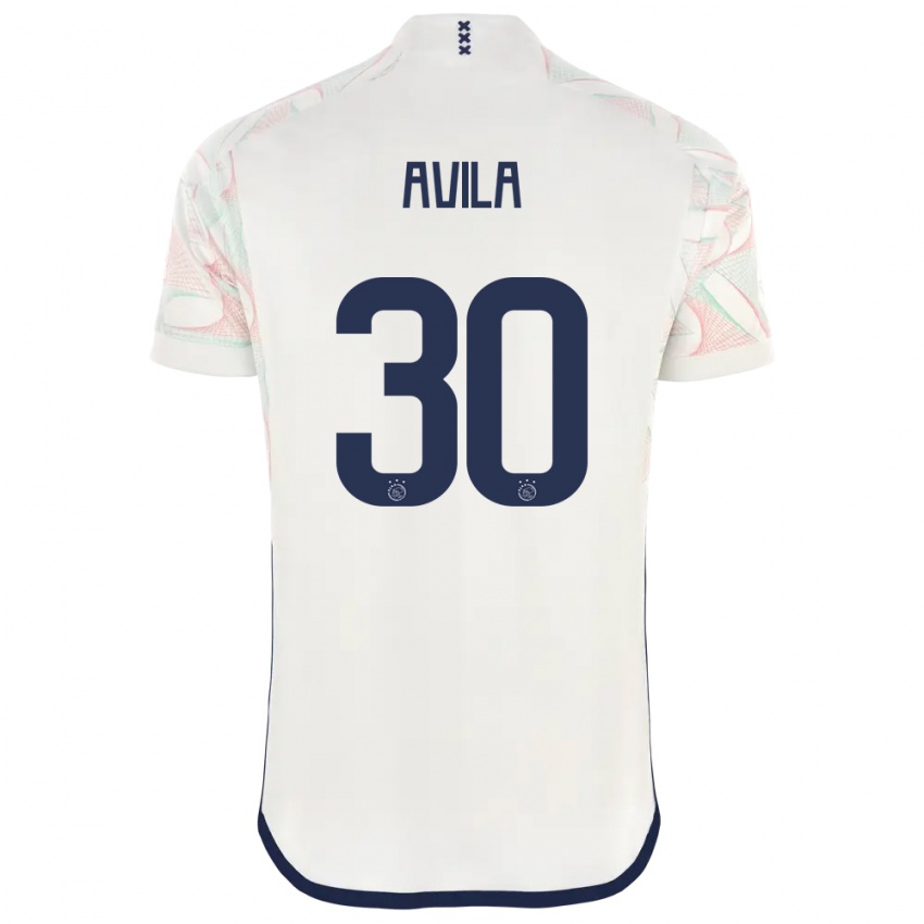 Homme Maillot Gastón Ávila #30 Blanc Tenues Extérieur 2023/24 T-Shirt Belgique