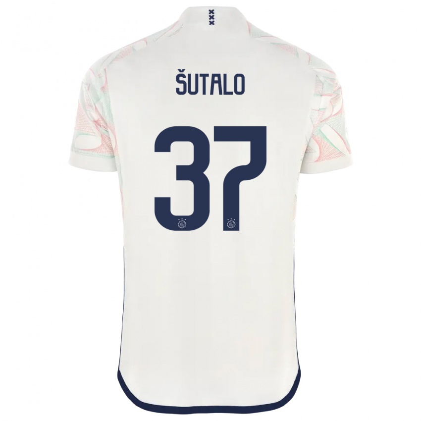 Herren Josip Sutalo #37 Weiß Auswärtstrikot Trikot 2023/24 T-Shirt Belgien