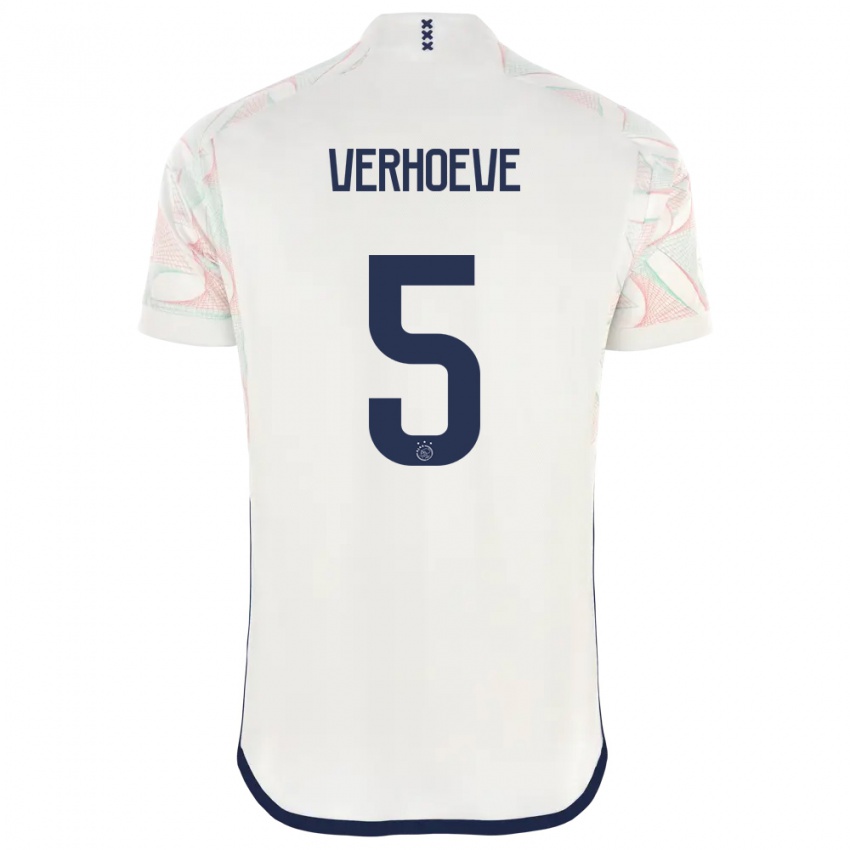Homme Maillot Soraya Verhoeve #5 Blanc Tenues Extérieur 2023/24 T-Shirt Belgique