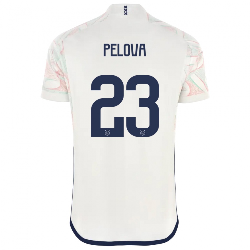 Heren Victoria Pelova #23 Wit Uitshirt Uittenue 2023/24 T-Shirt België