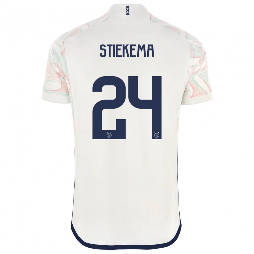 Herren Iris Stiekema #24 Weiß Auswärtstrikot Trikot 2023/24 T-Shirt Belgien