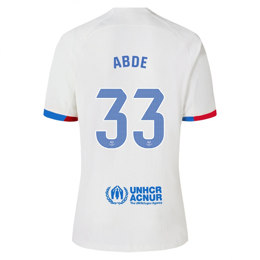 Homme Maillot Ez Abde #33 Blanc Tenues Extérieur 2023/24 T-Shirt Belgique