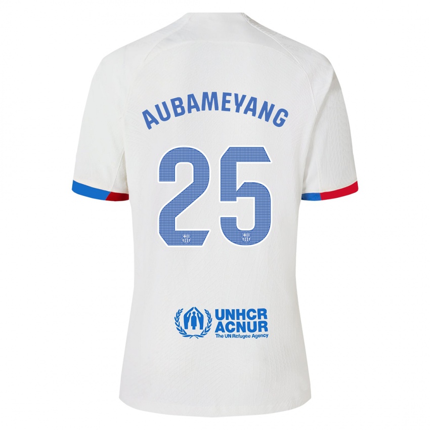 Herren Pierre Emerick Aubameyang #25 Weiß Auswärtstrikot Trikot 2023/24 T-Shirt Belgien