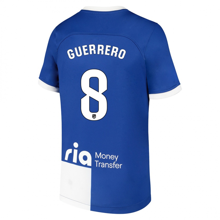 Herren Irene Guerrero #8 Blau Weiss Auswärtstrikot Trikot 2023/24 T-Shirt Belgien