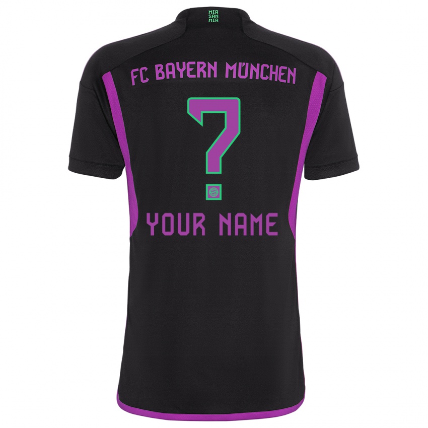 Homme Maillot Votre Nom #0 Noir Tenues Extérieur 2023/24 T-Shirt Belgique