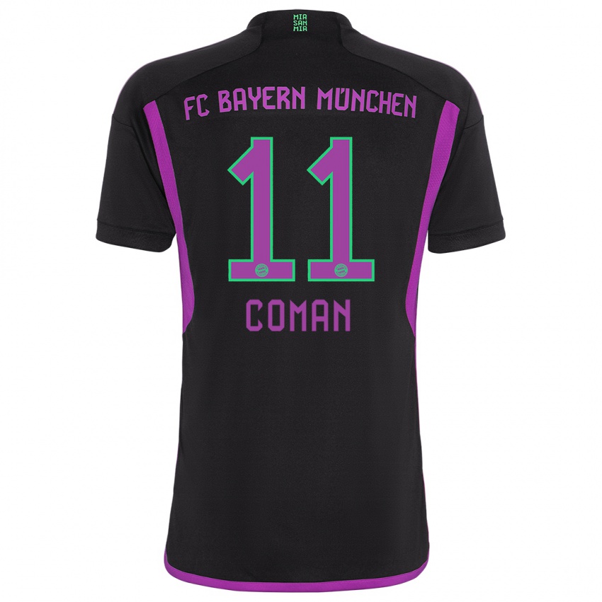 Herren Kingsley Coman #11 Schwarz Auswärtstrikot Trikot 2023/24 T-Shirt Belgien