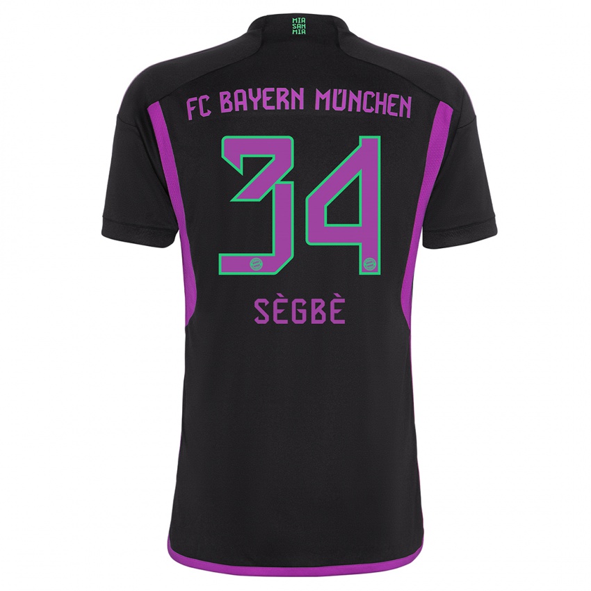 Herren Désiré Sègbè #34 Schwarz Auswärtstrikot Trikot 2023/24 T-Shirt Belgien