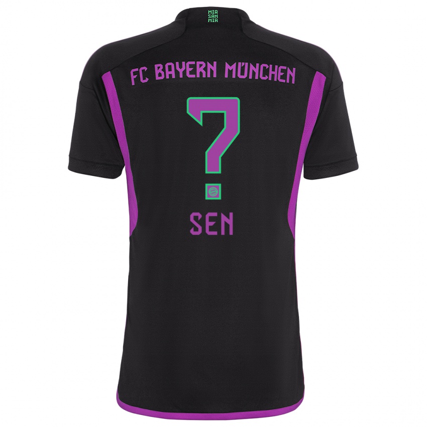 Herren Salih Sen #0 Schwarz Auswärtstrikot Trikot 2023/24 T-Shirt Belgien