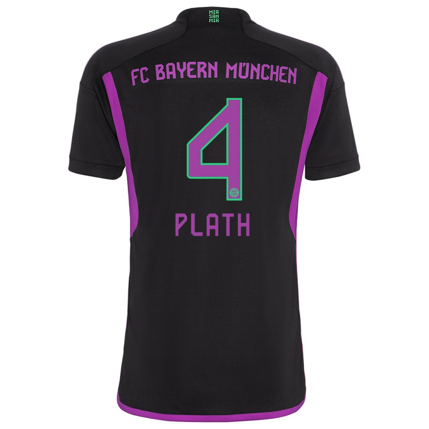 Herren Max Plath #4 Schwarz Auswärtstrikot Trikot 2023/24 T-Shirt Belgien