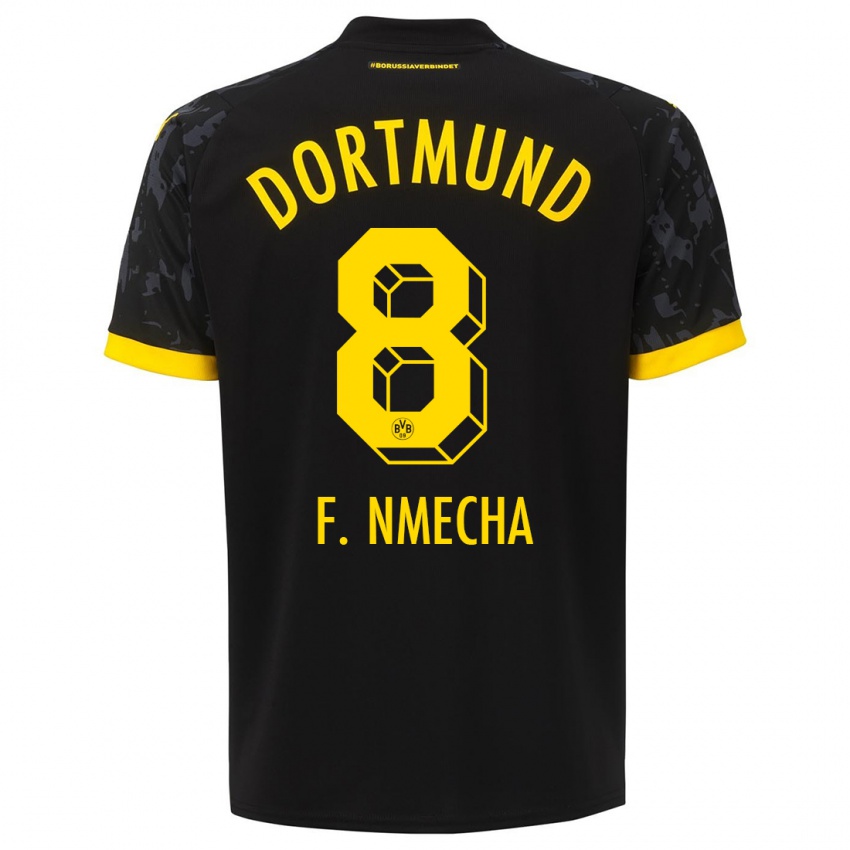Heren Felix Nmecha #8 Zwart Uitshirt Uittenue 2023/24 T-Shirt België