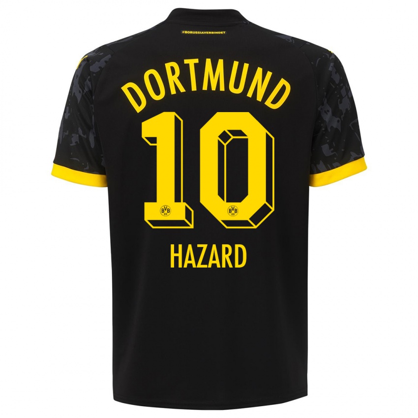 Herren Thorgan Hazard #10 Schwarz Auswärtstrikot Trikot 2023/24 T-Shirt Belgien