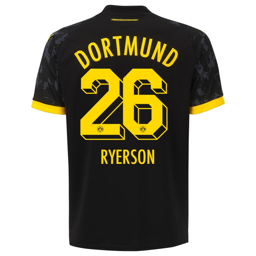Herren Julian Ryerson #26 Schwarz Auswärtstrikot Trikot 2023/24 T-Shirt Belgien