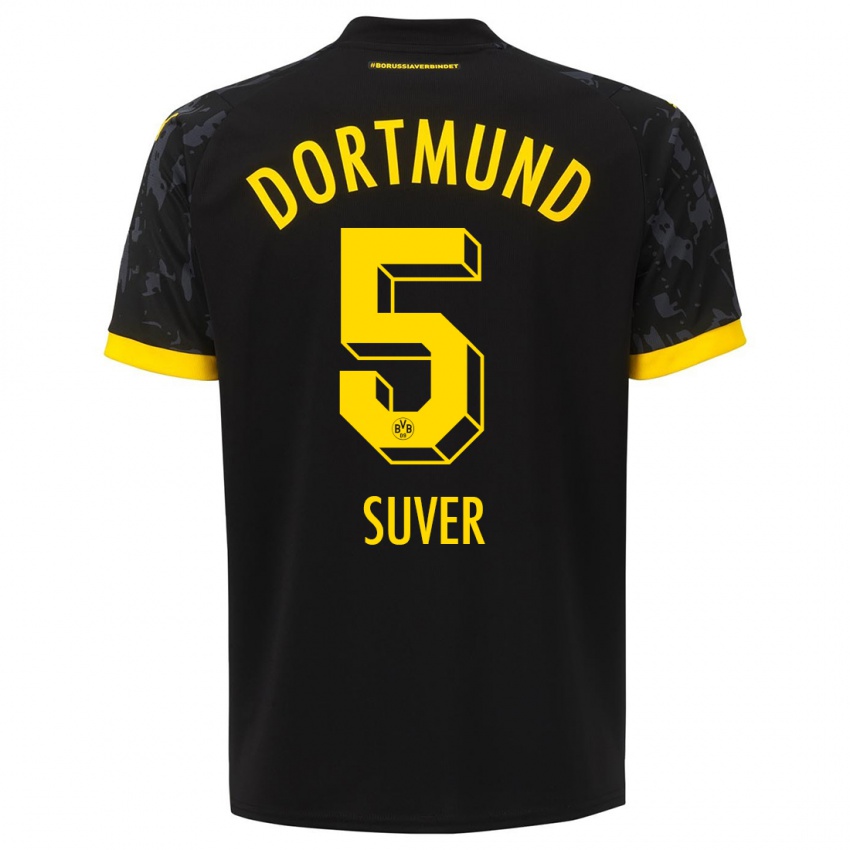 Heren Mario Suver #5 Zwart Uitshirt Uittenue 2023/24 T-Shirt België