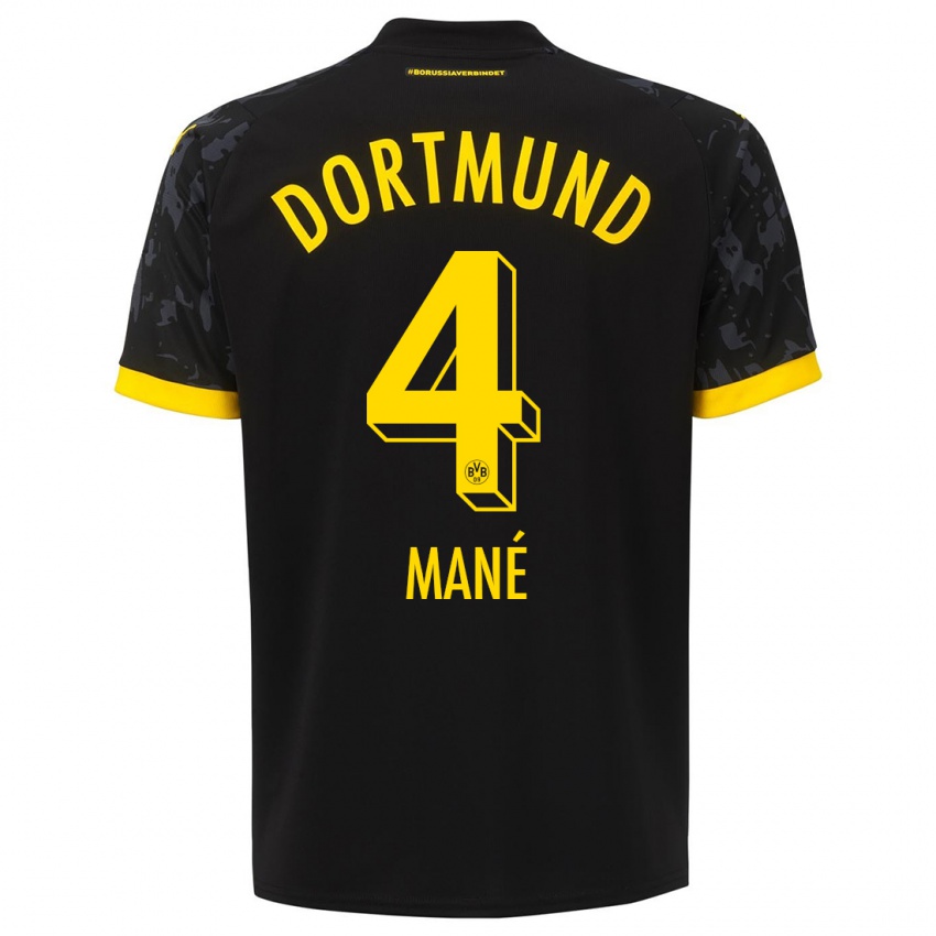 Herren Filippo Mané #4 Schwarz Auswärtstrikot Trikot 2023/24 T-Shirt Belgien