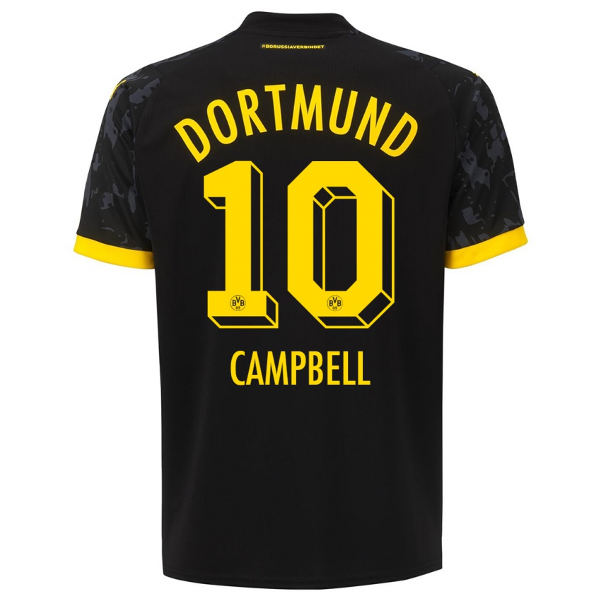Herren Cole Campbell #10 Schwarz Auswärtstrikot Trikot 2023/24 T-Shirt Belgien