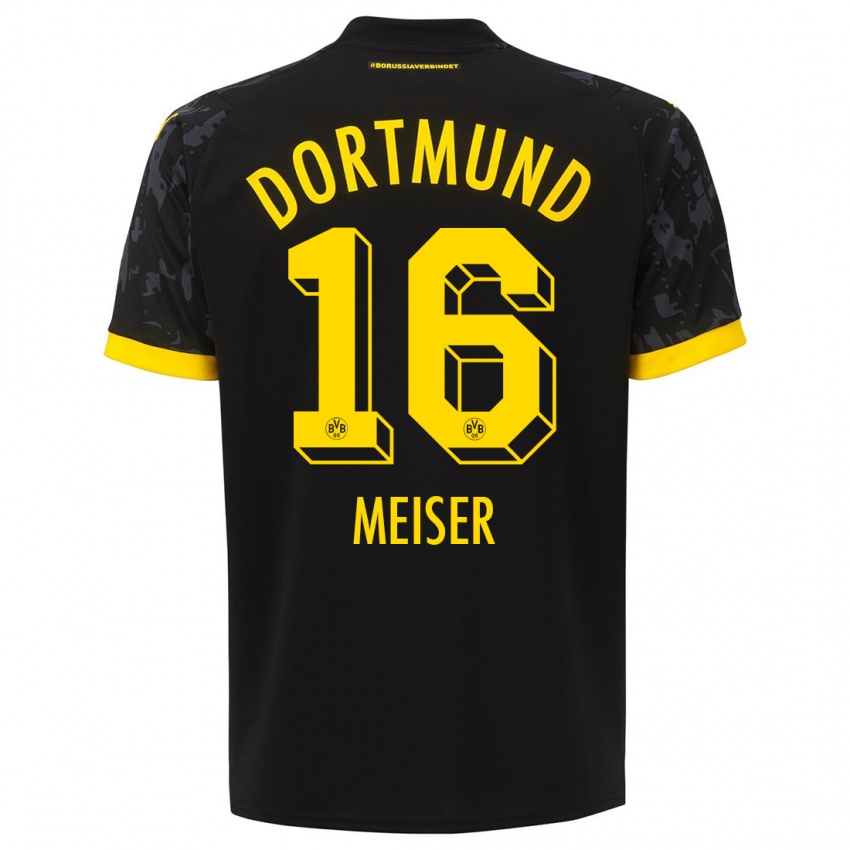 Herren Tyler Meiser #16 Schwarz Auswärtstrikot Trikot 2023/24 T-Shirt Belgien