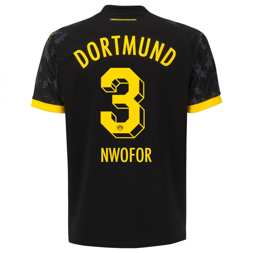 Herren Jamie Nwofor #3 Schwarz Auswärtstrikot Trikot 2023/24 T-Shirt Belgien
