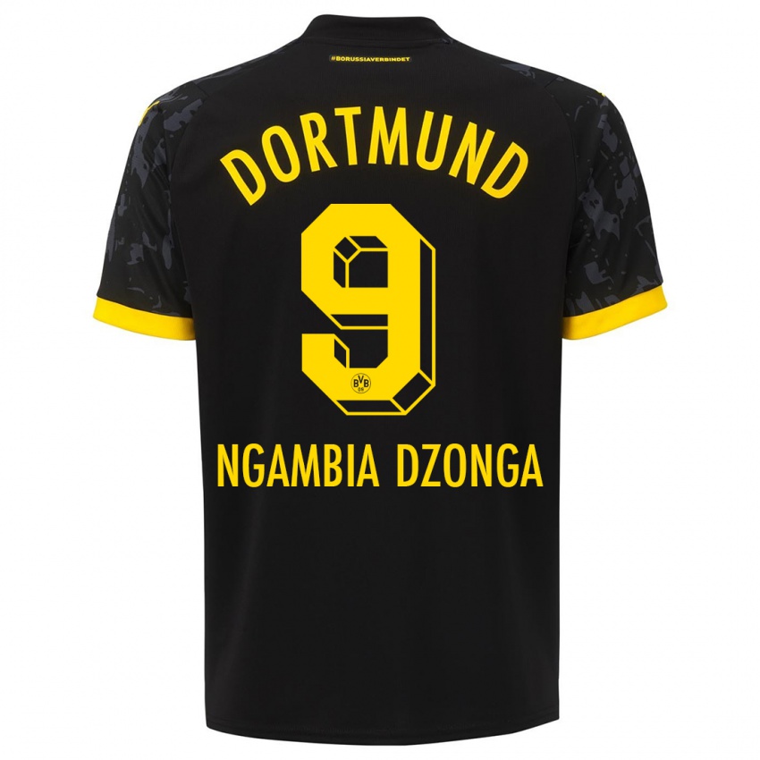 Herren Diego Ngambia Dzonga #9 Schwarz Auswärtstrikot Trikot 2023/24 T-Shirt Belgien