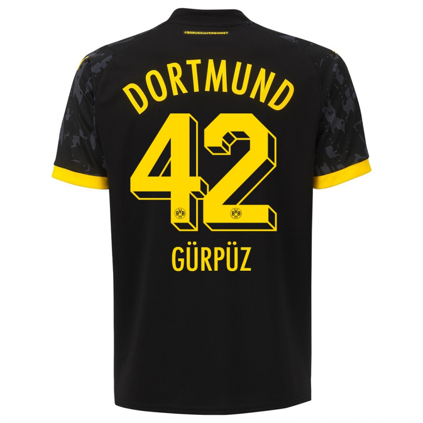 Herren Goktan Gurpuz #42 Schwarz Auswärtstrikot Trikot 2023/24 T-Shirt Belgien