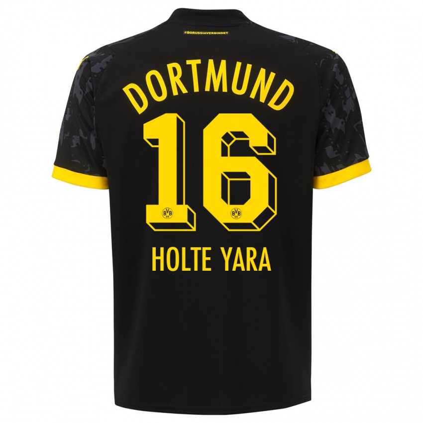 Herren Ten Holte Yara #16 Schwarz Auswärtstrikot Trikot 2023/24 T-Shirt Belgien