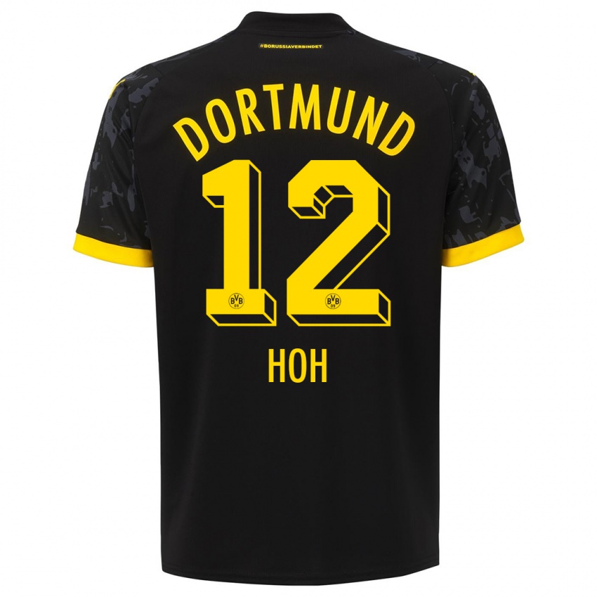 Herren Hendrik Hoh #12 Schwarz Auswärtstrikot Trikot 2023/24 T-Shirt Belgien