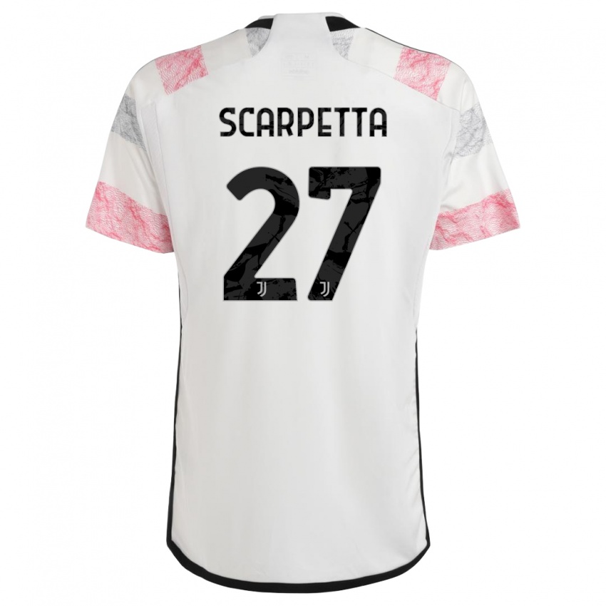 Herren Jacopo Scarpetta #27 Weiß Rosa Auswärtstrikot Trikot 2023/24 T-Shirt Belgien