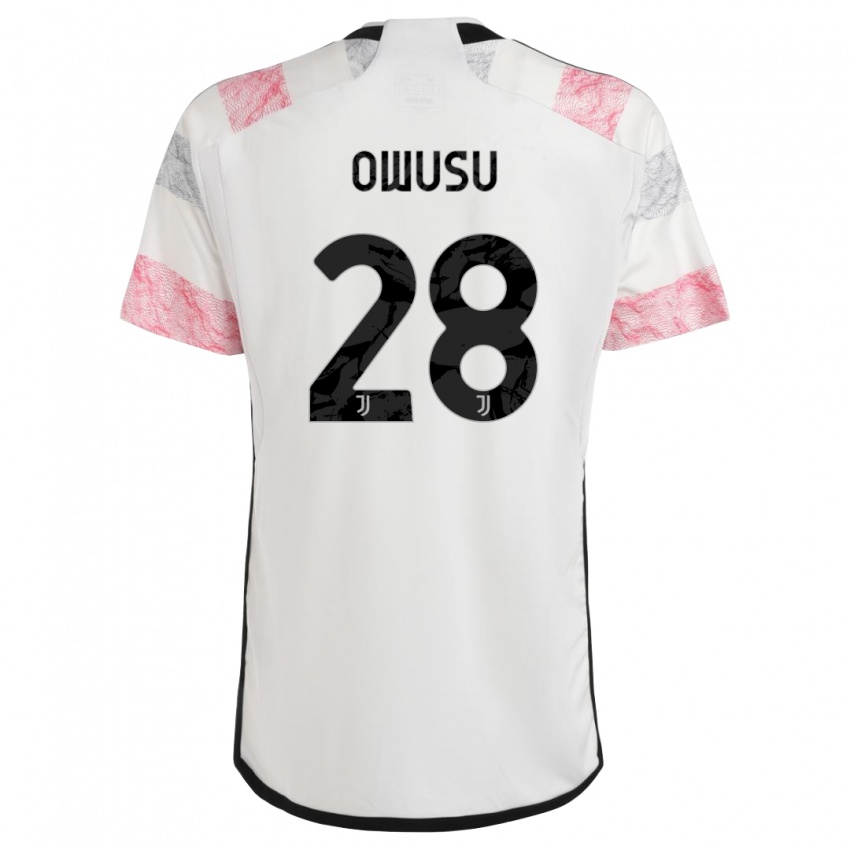 Heren Augusto Owusu #28 Wit Roze Uitshirt Uittenue 2023/24 T-Shirt België