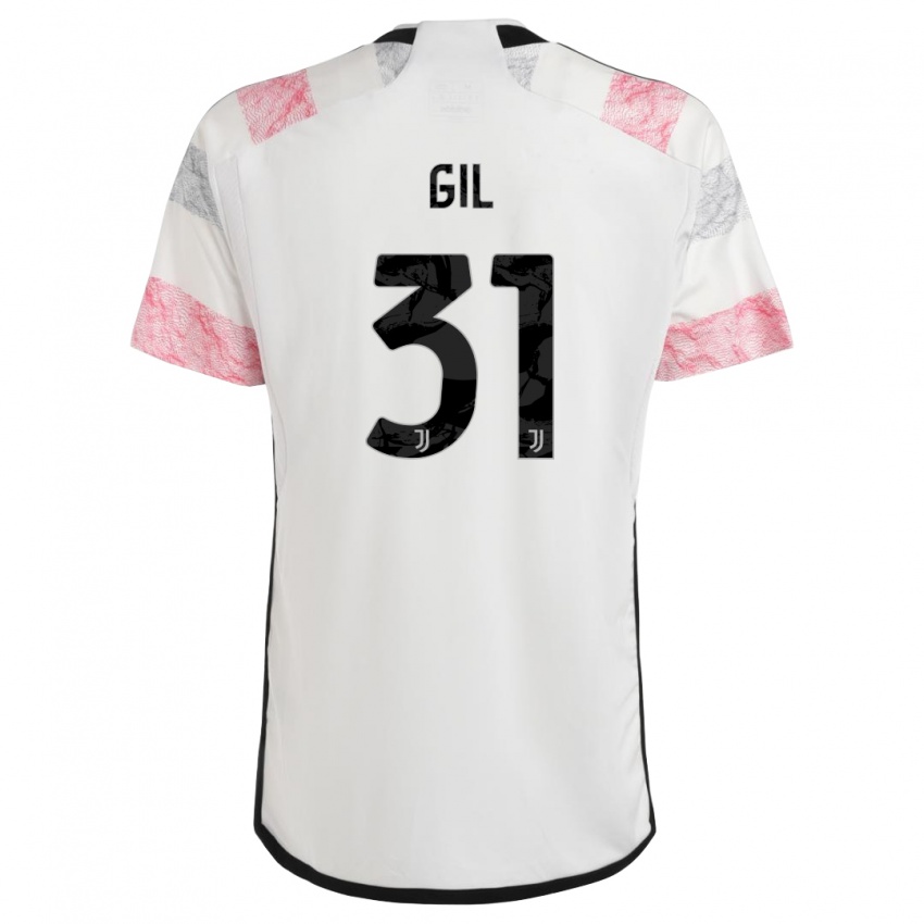 Heren Javier Gil #31 Wit Roze Uitshirt Uittenue 2023/24 T-Shirt België