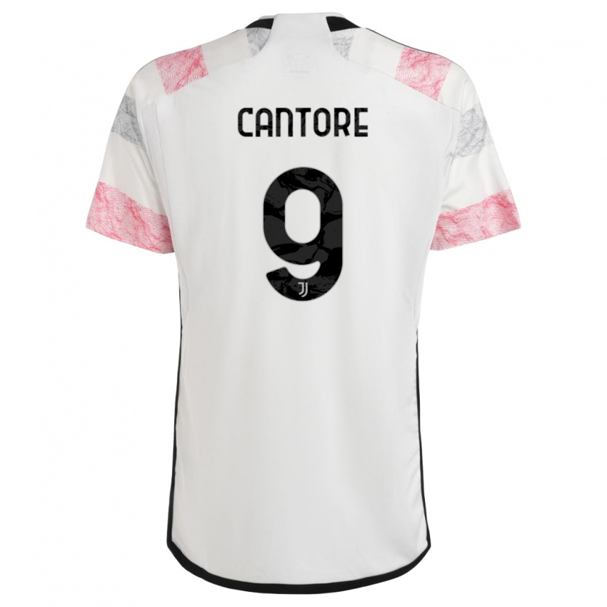 Herren Sofia Cantore #9 Weiß Rosa Auswärtstrikot Trikot 2023/24 T-Shirt Belgien