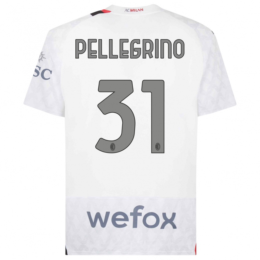 Heren Marco Pellegrino #31 Wit Uitshirt Uittenue 2023/24 T-Shirt België