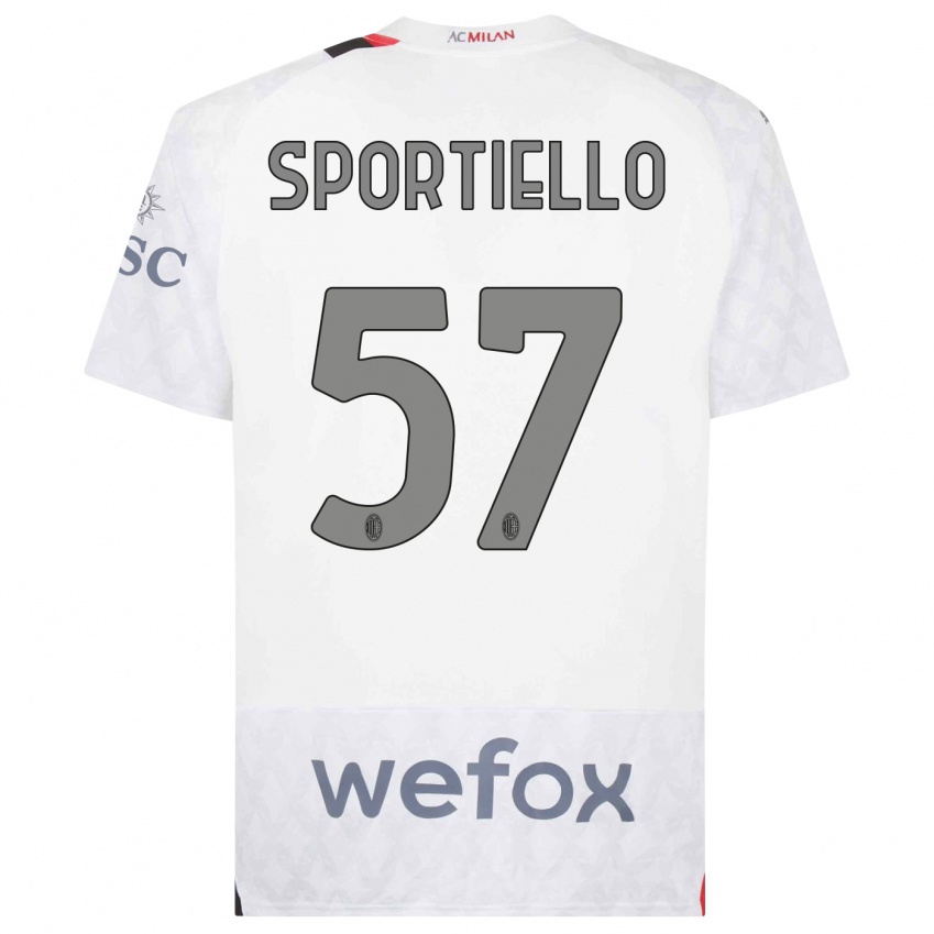Heren Marco Sportiello #57 Wit Uitshirt Uittenue 2023/24 T-Shirt België