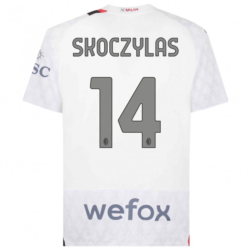 Heren Mateusz Skoczylas #14 Wit Uitshirt Uittenue 2023/24 T-Shirt België