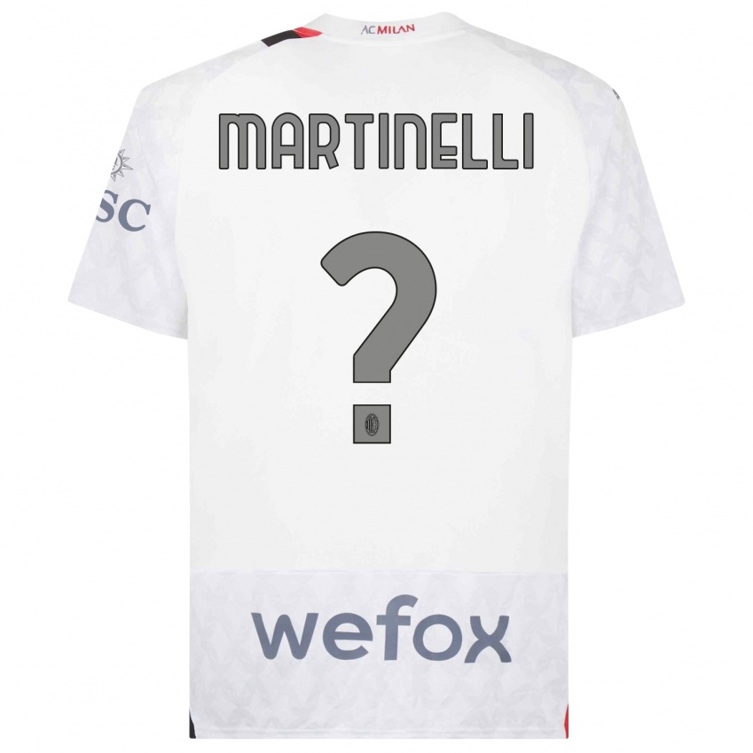 Homme Maillot Riccardo Martinelli #0 Blanc Tenues Extérieur 2023/24 T-Shirt Belgique