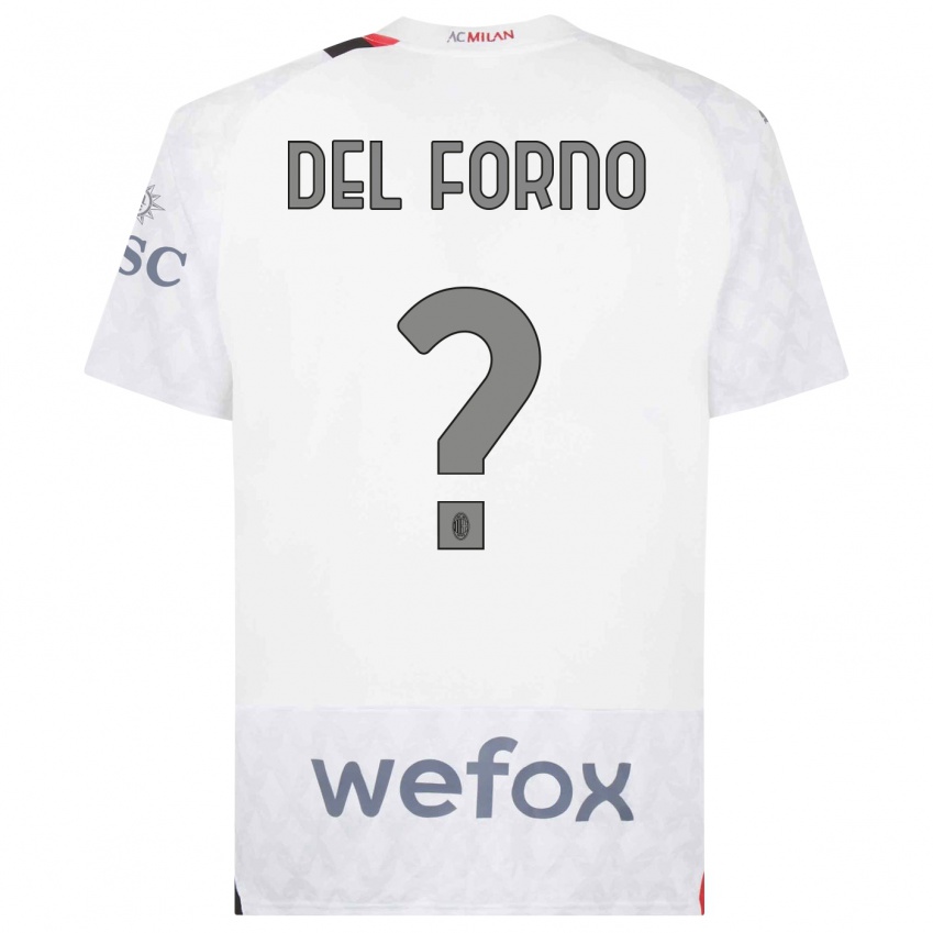 Homme Maillot Luca Del Forno #0 Blanc Tenues Extérieur 2023/24 T-Shirt Belgique
