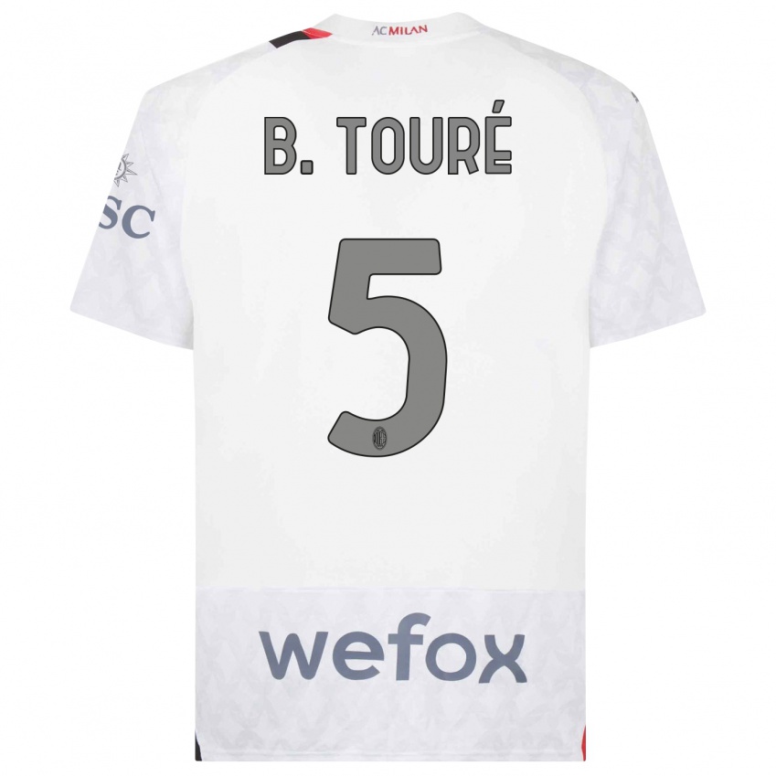 Herren Fode Ballo-Toure #5 Weiß Auswärtstrikot Trikot 2023/24 T-Shirt Belgien