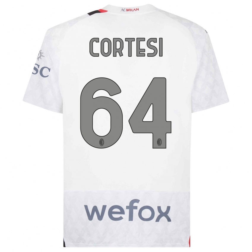 Herren Selena Cortesi #64 Weiß Auswärtstrikot Trikot 2023/24 T-Shirt Belgien