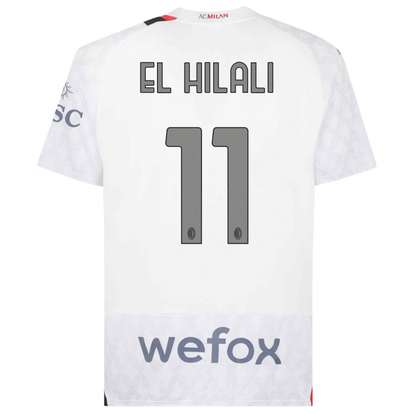 Heren Youns El Hilali #11 Wit Uitshirt Uittenue 2023/24 T-Shirt België
