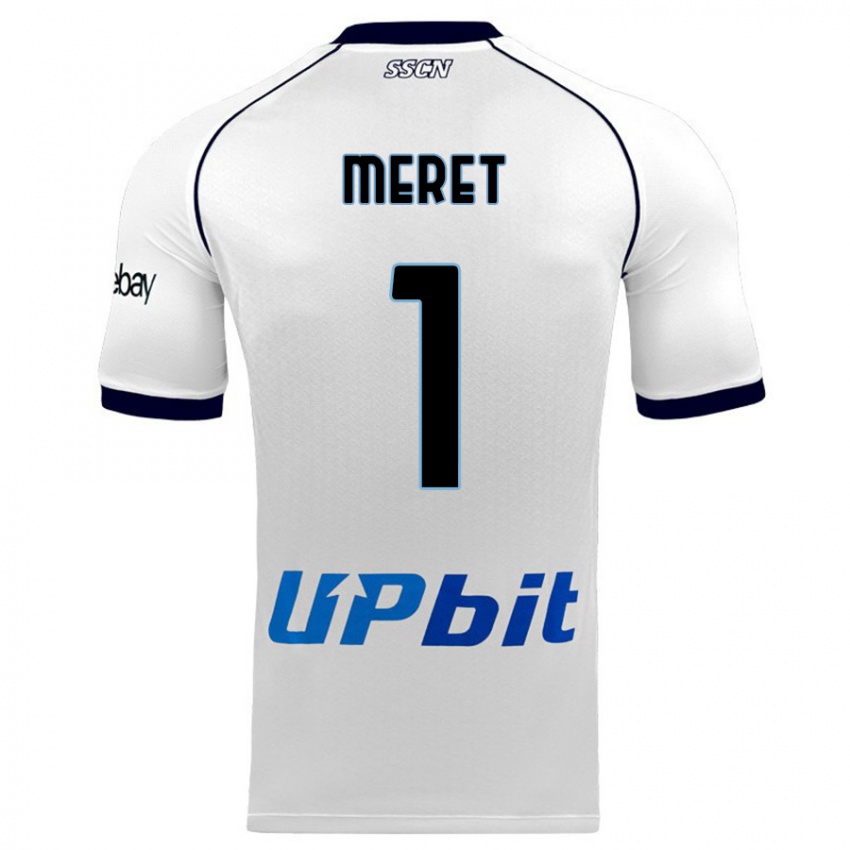Herren Alex Meret #1 Weiß Auswärtstrikot Trikot 2023/24 T-Shirt Belgien