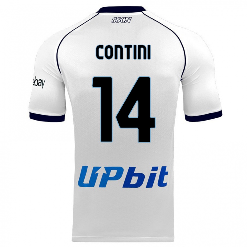 Heren Nikita Contini #14 Wit Uitshirt Uittenue 2023/24 T-Shirt België