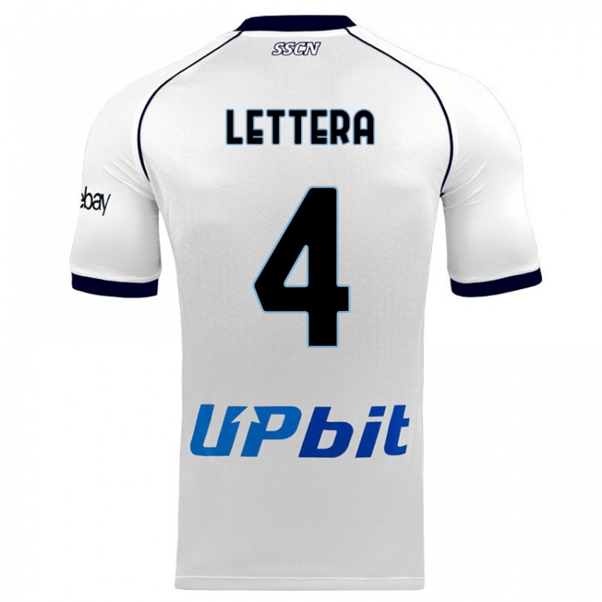 Herren Alessio Lettera #4 Weiß Auswärtstrikot Trikot 2023/24 T-Shirt Belgien