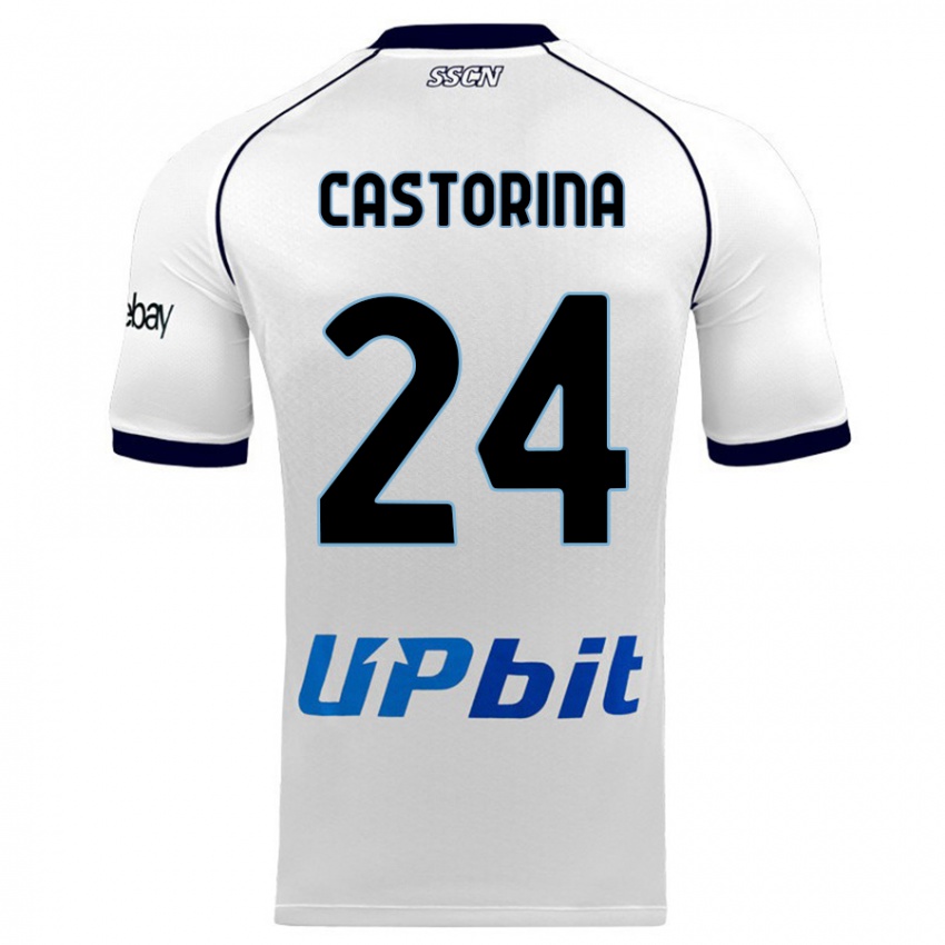 Homme Maillot Alessandro Castorina #24 Blanc Tenues Extérieur 2023/24 T-Shirt Belgique
