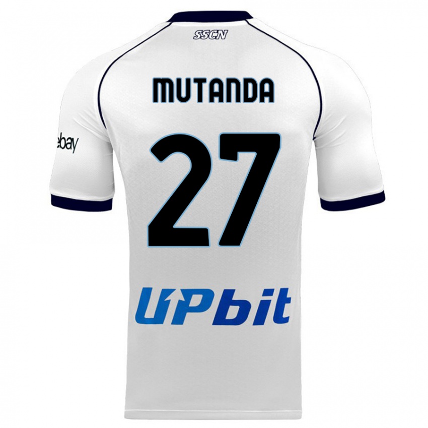 Herren Noah Mutanda #27 Weiß Auswärtstrikot Trikot 2023/24 T-Shirt Belgien