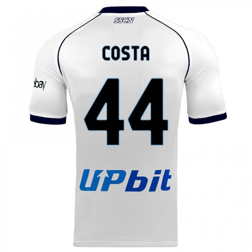 Herren Filippo Costa #44 Weiß Auswärtstrikot Trikot 2023/24 T-Shirt Belgien