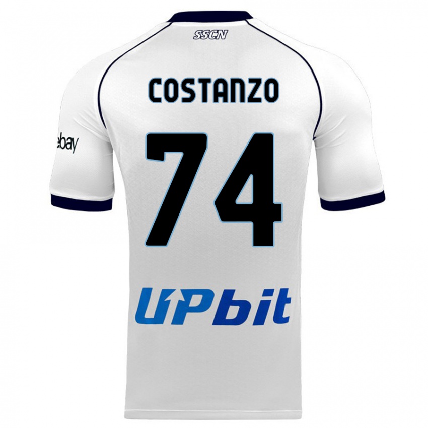 Herren Davide Costanzo #74 Weiß Auswärtstrikot Trikot 2023/24 T-Shirt Belgien