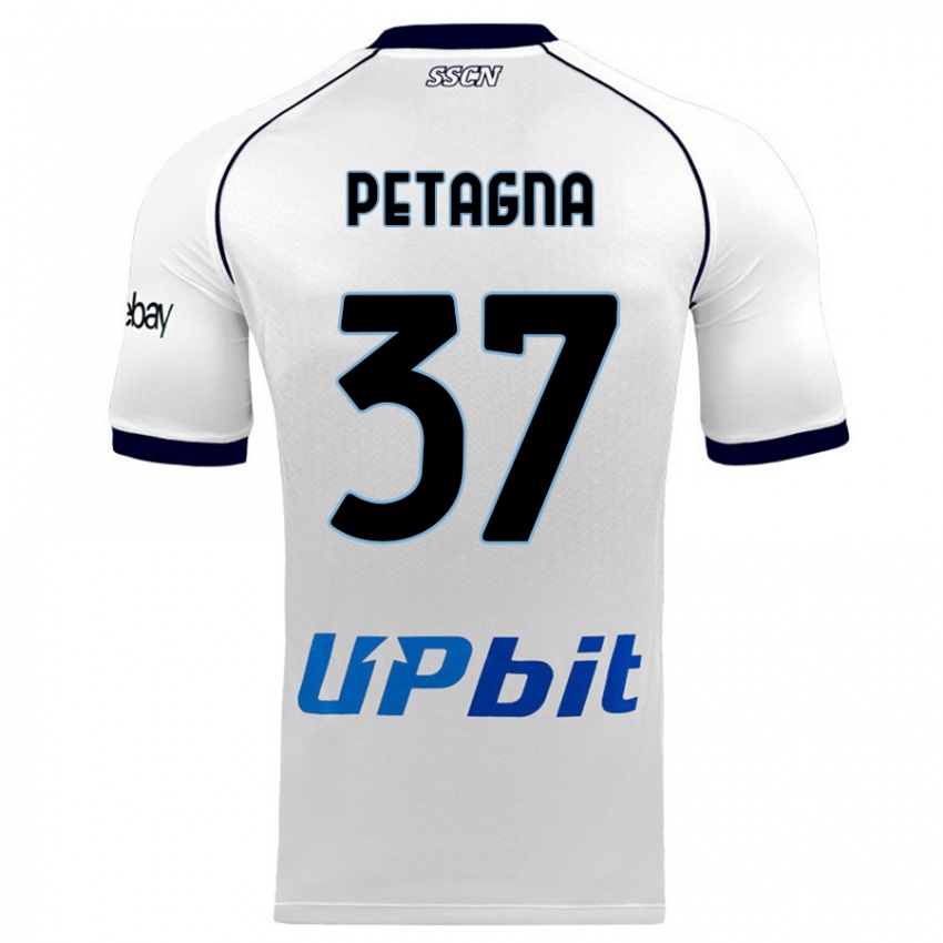 Herren Andrea Petagna #37 Weiß Auswärtstrikot Trikot 2023/24 T-Shirt Belgien