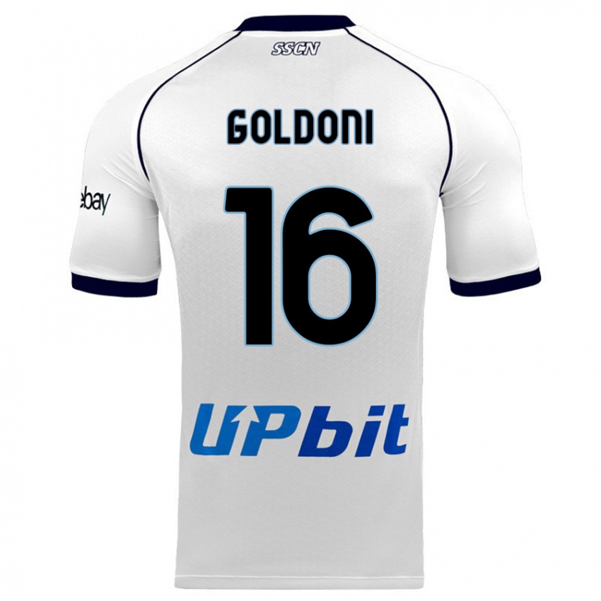 Homme Maillot Eleonora Goldoni #16 Blanc Tenues Extérieur 2023/24 T-Shirt Belgique