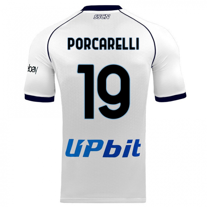 Herren Maddelena Porcarelli #19 Weiß Auswärtstrikot Trikot 2023/24 T-Shirt Belgien