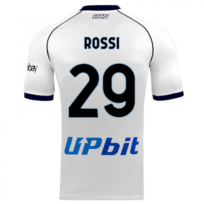 Homme Maillot Francesco Rossi #29 Blanc Tenues Extérieur 2023/24 T-Shirt Belgique